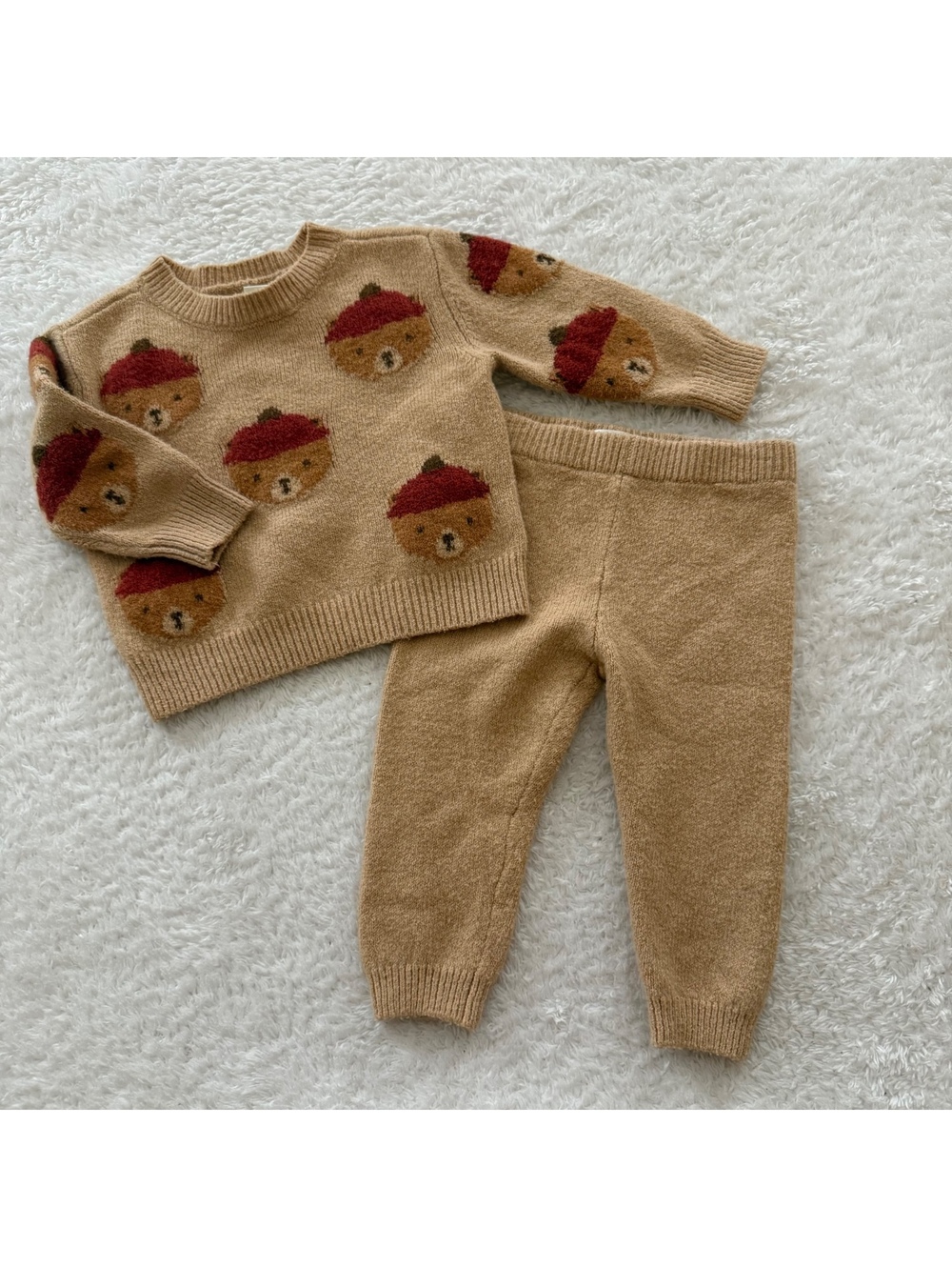 6-9m Neutral Cozy Sweater Set